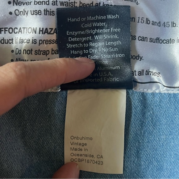Sakura Bloom Onbuhimo 100% Cotton Vintage Denim - Picture 4 of 4